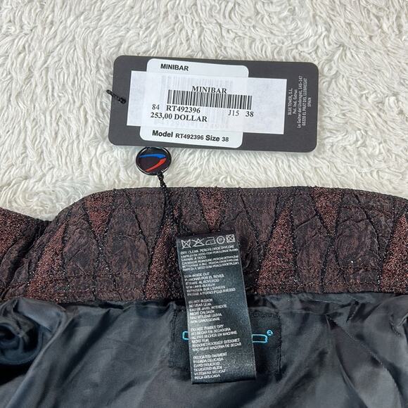 Custo Barcelona Minibar mock neck mettalic moto jacket, NWT size 38 or small - Picture 10 of 12